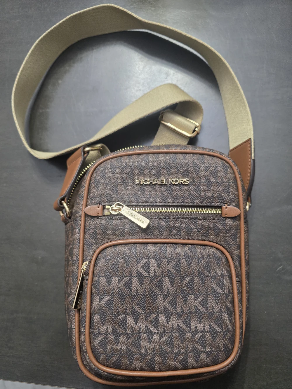 Michael Kors Brown Logo Crossbody Bag - Brown